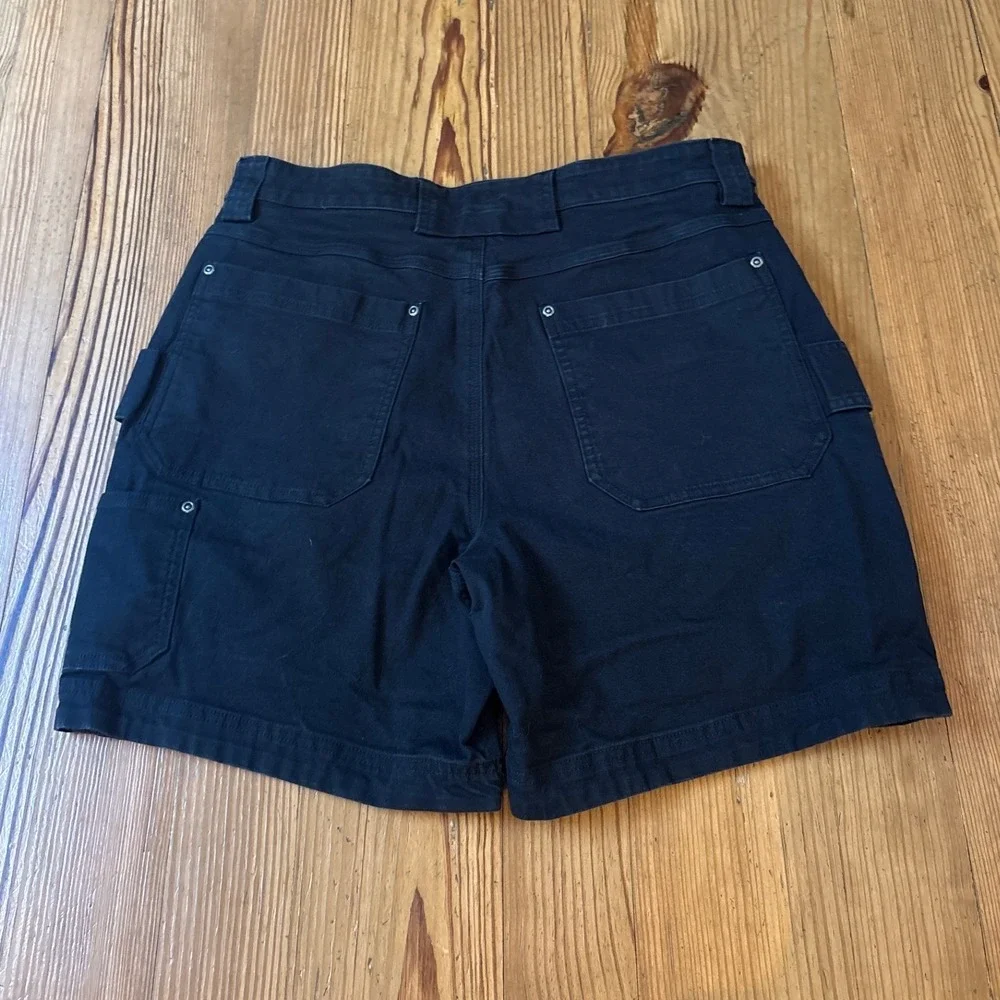 Duluth Trading Co Flex Fire Hose Shorts Mens Black Utility Cargo Work SIZE 34